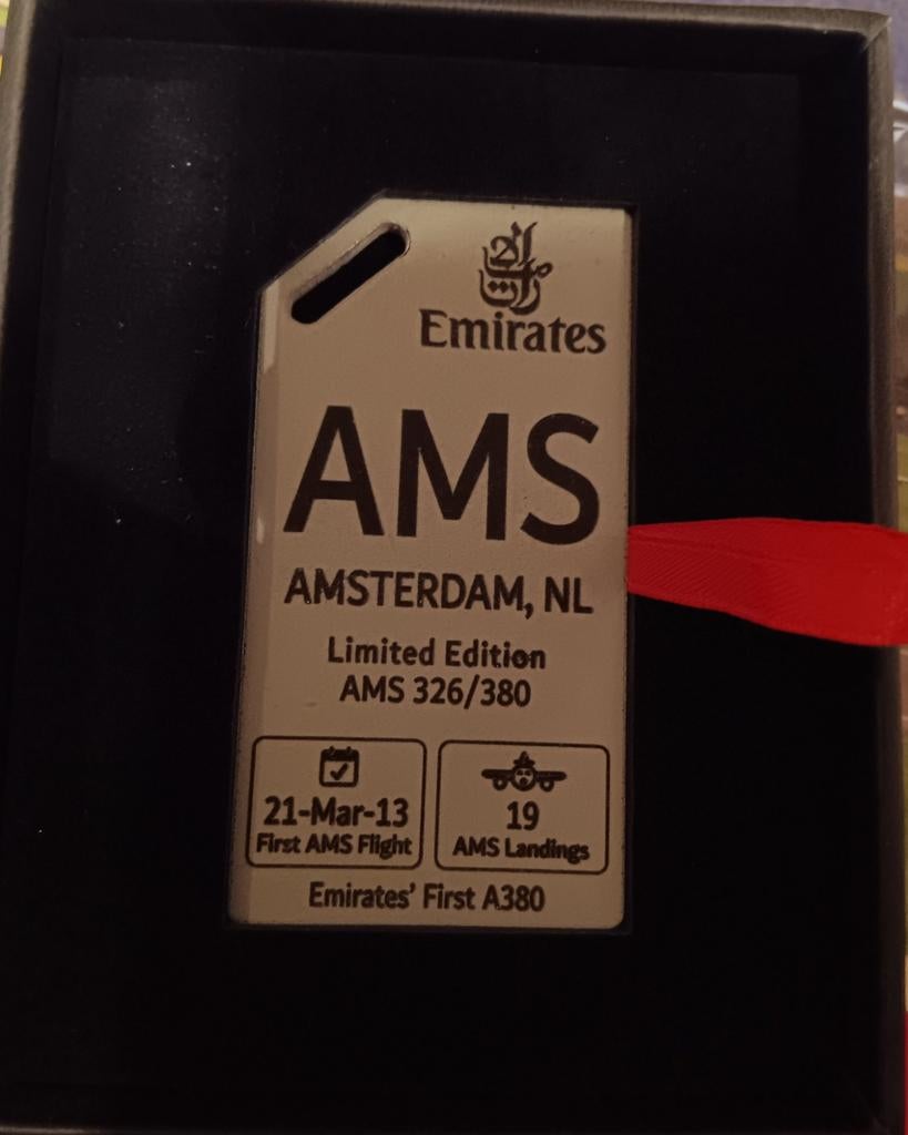 Emirates A380 AMS Limited Edition Aviationtag, Ophalen of Verzenden, Nieuw, Schaalmodel