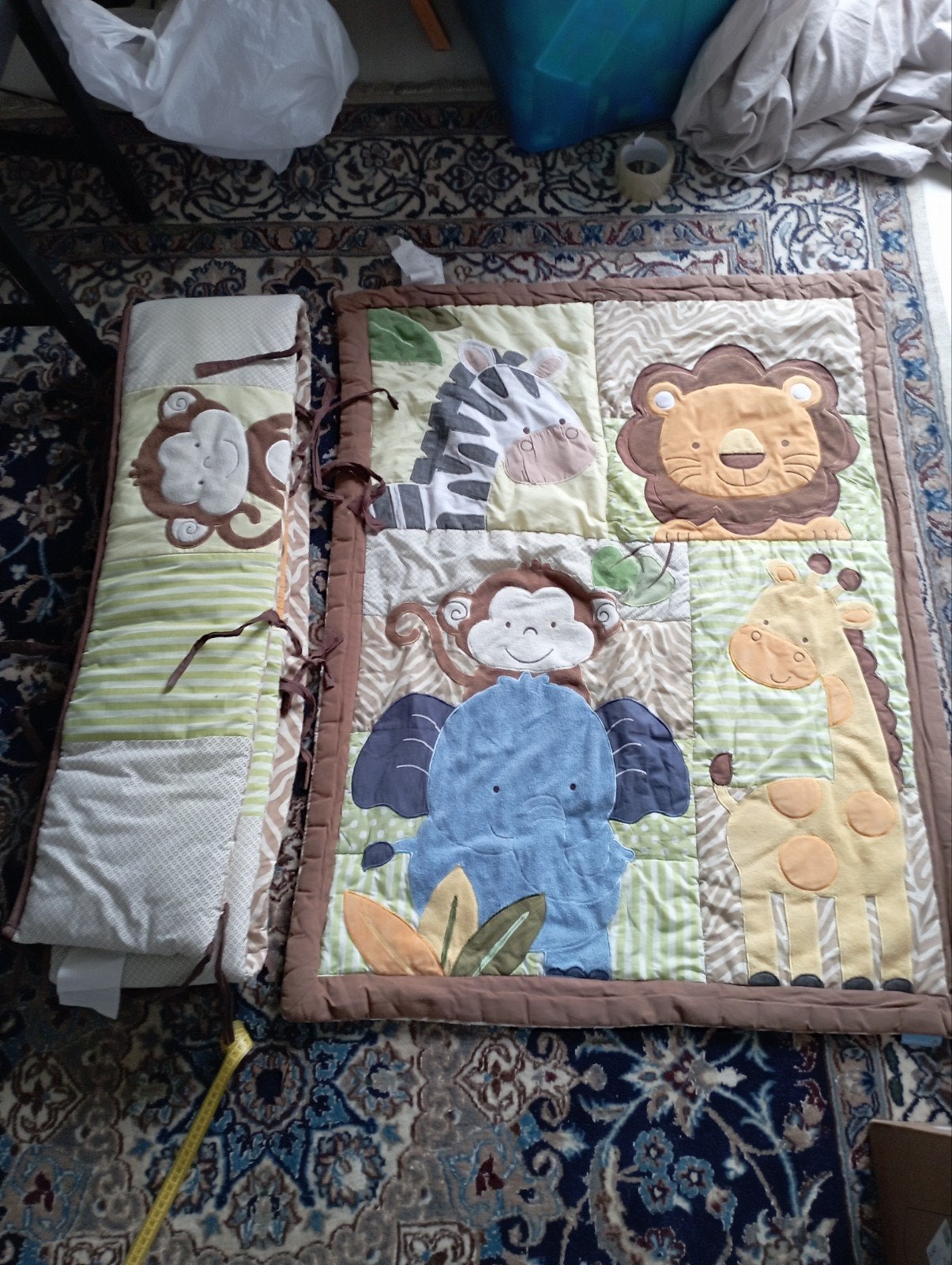 Baby beddengoedset met jungle dieren, Ophalen of Verzenden, Gebruikt, Boxkleed