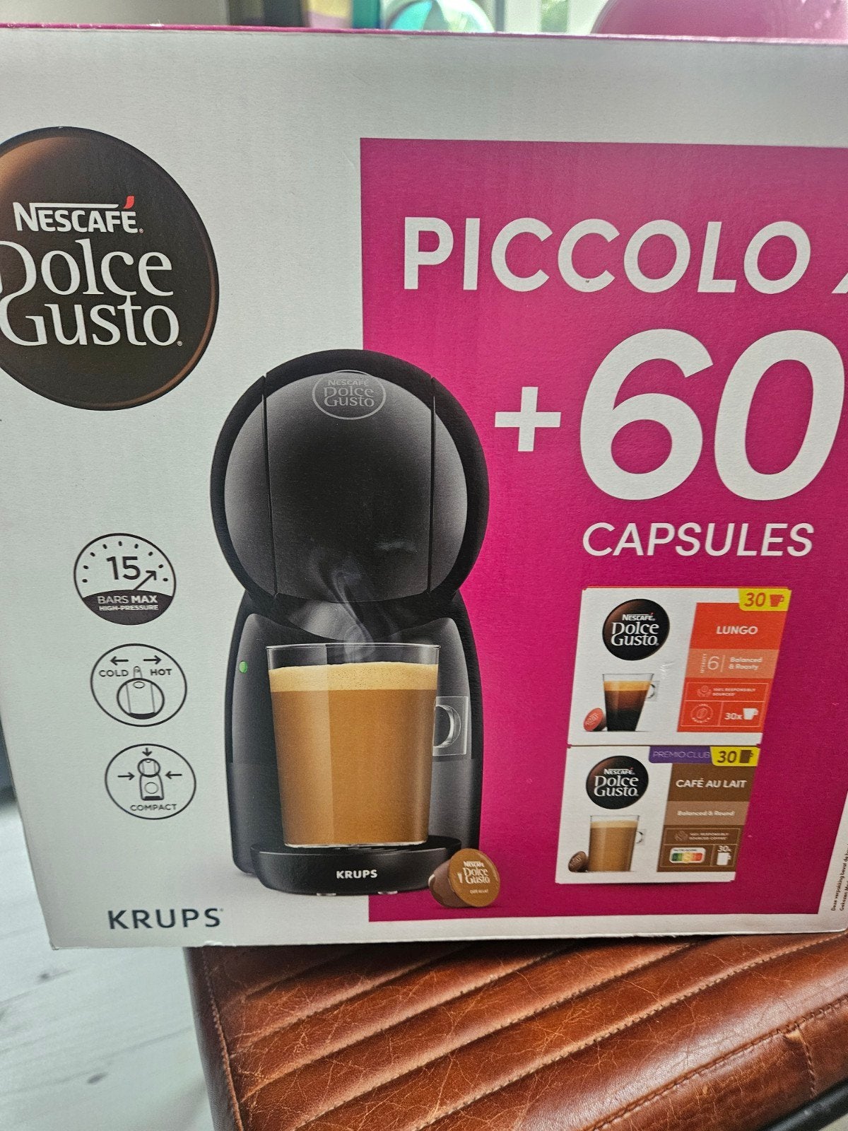 Nescafe  Dolce Gusto Piccolo XS + 60 cups, Ophalen of Verzenden, 1 kopje, Koffiepads en cups, Afneembaar waterreservoir