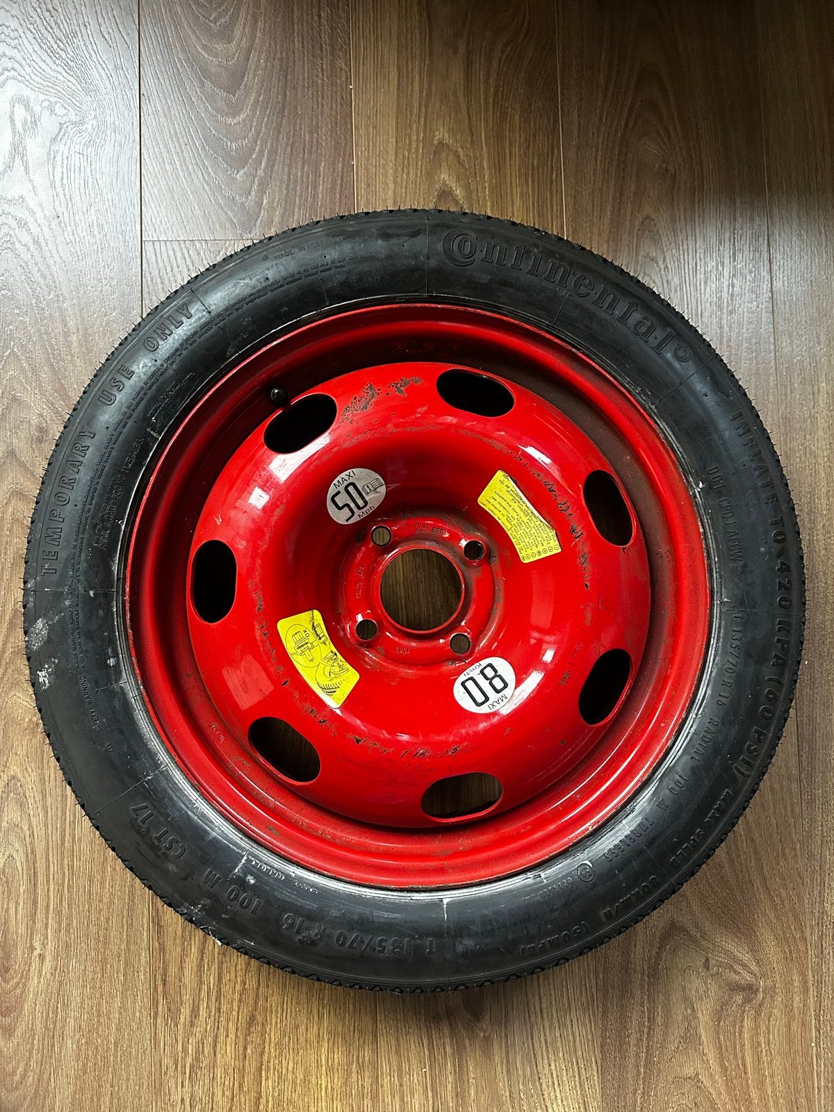 4x 108 Continental T 135/70 R 16 thuiskomer reservewiel, Ophalen, Gebruikt, 16 inch, Banden en Velgen