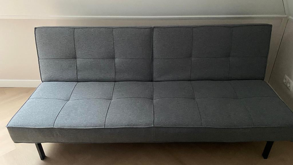Slaapbank licht grijs (weinig gebruikt), Ophalen, Eenpersoons, 190 cm of minder, Zo goed als nieuw