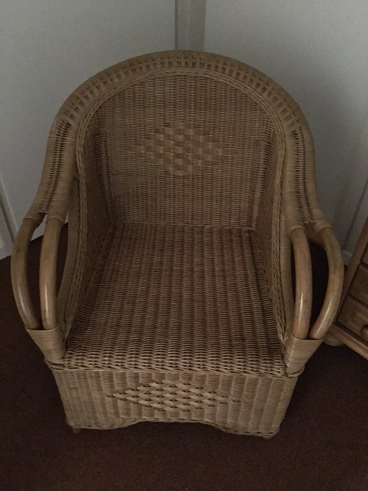 Rieten fauteuil, Ophalen, Zo goed als nieuw, Minder dan 75 cm, 50 tot 75 cm
