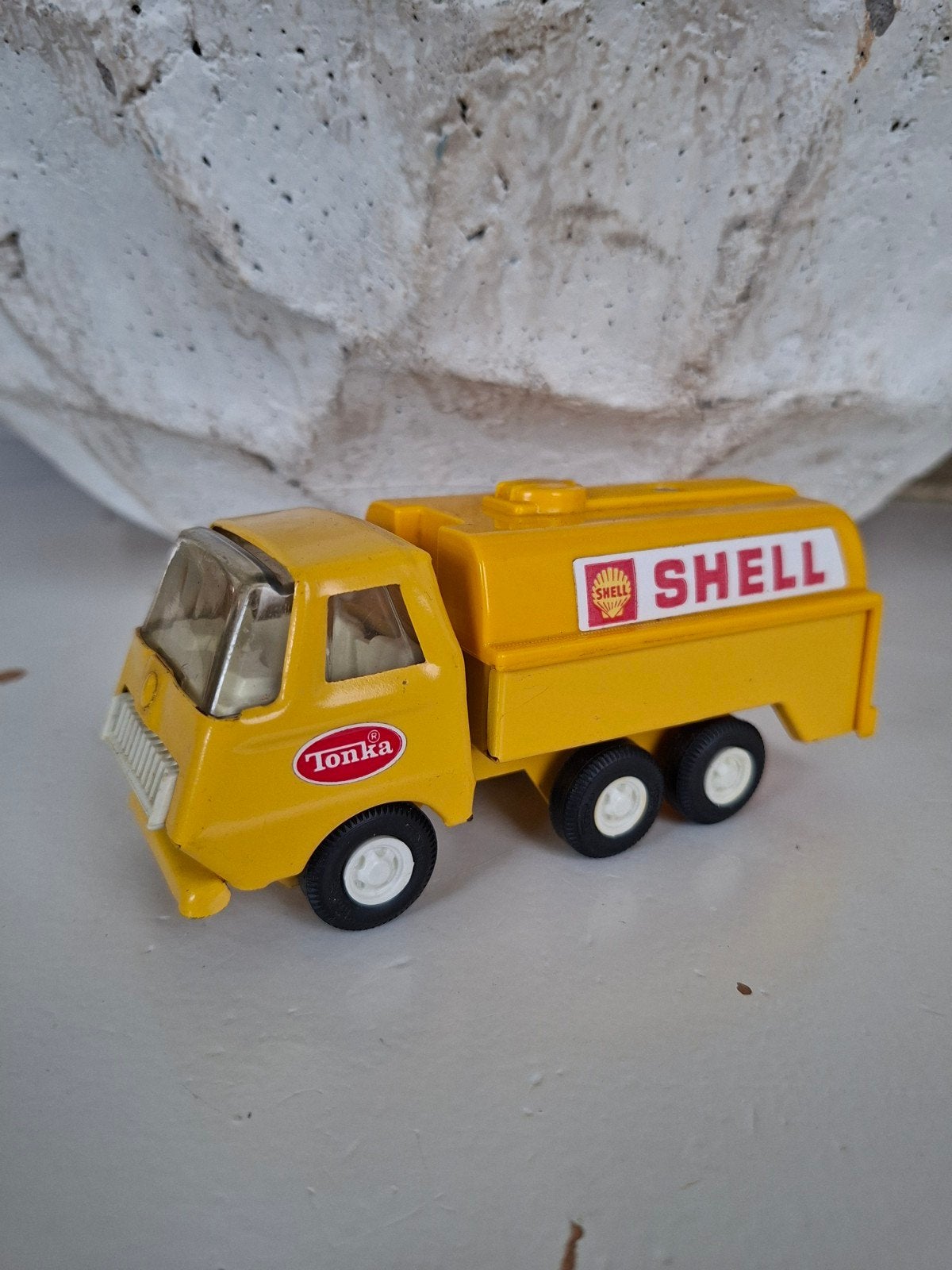 Vintage Tonka Shell Tankwagen - Geel Speelgoedvoertuig, Ophalen of Verzenden, Gebruikt