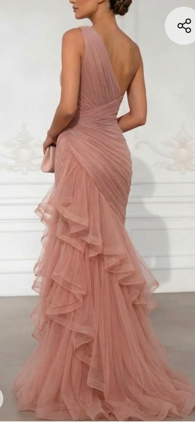 Elegante Roze Galajurk met Ruches, Nieuw, Ophalen of Verzenden, Roze, Maat 36 (S)