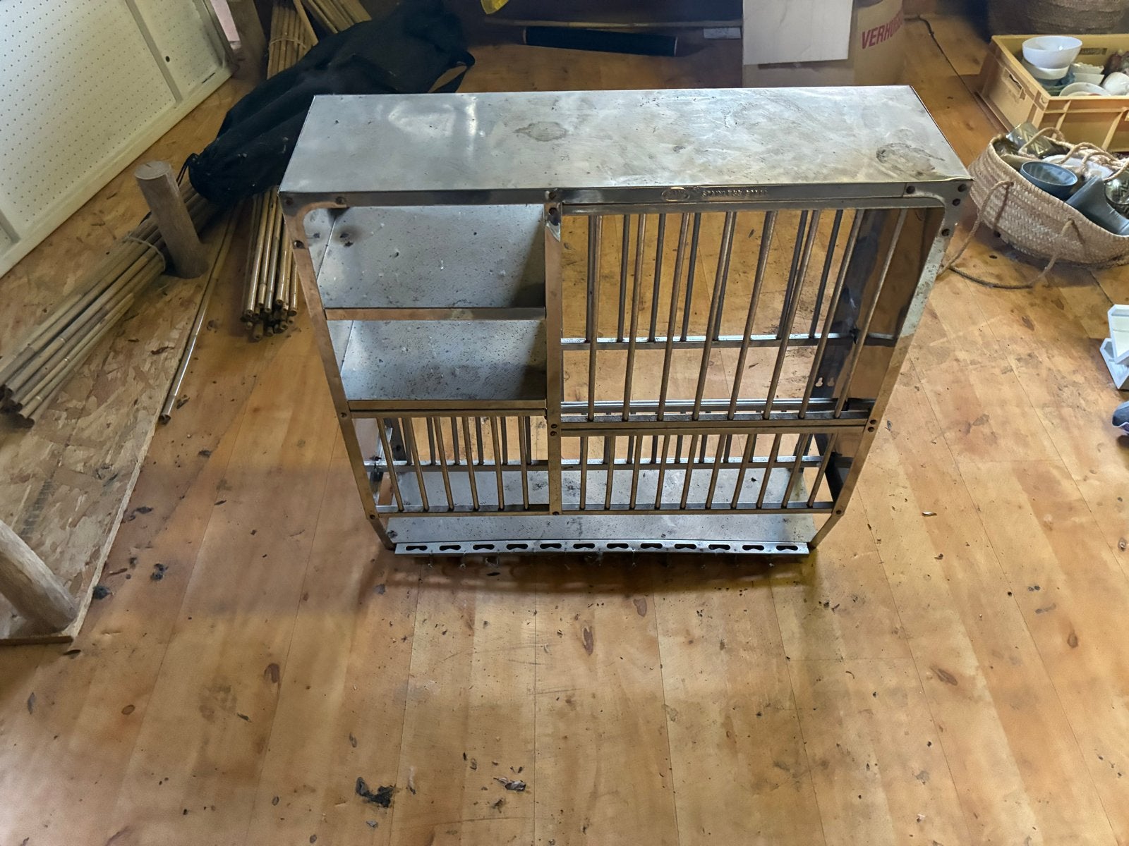 Vintage metalen bordenrek/kast - Industriële stijl, Ophalen