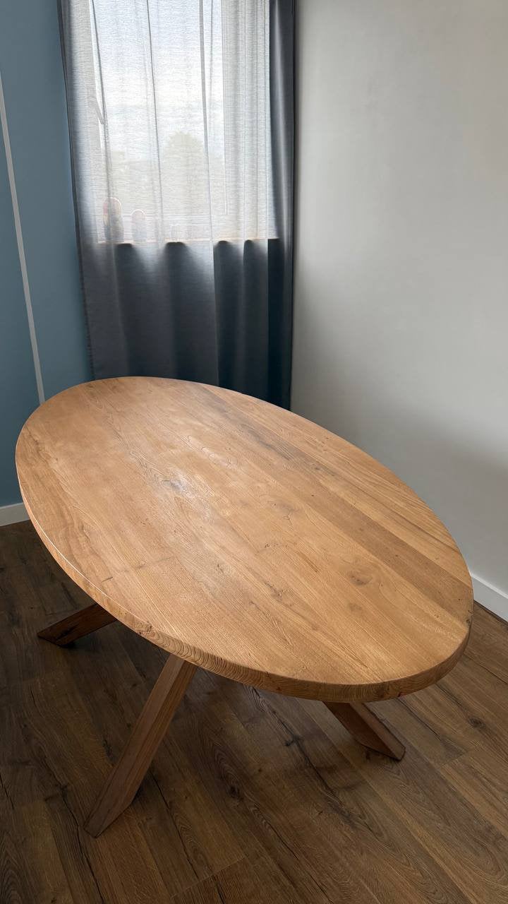 Teakhout ovaal tafel, Ophalen, Teakhout, Nieuw, 50 tot 100 cm