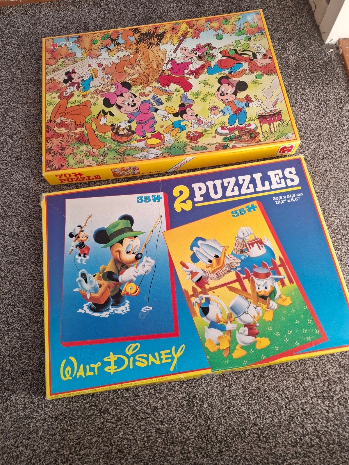 2 complete vintage Disney puzzels, Ophalen, Minder dan 500 stukjes, Gebruikt, Legpuzzel