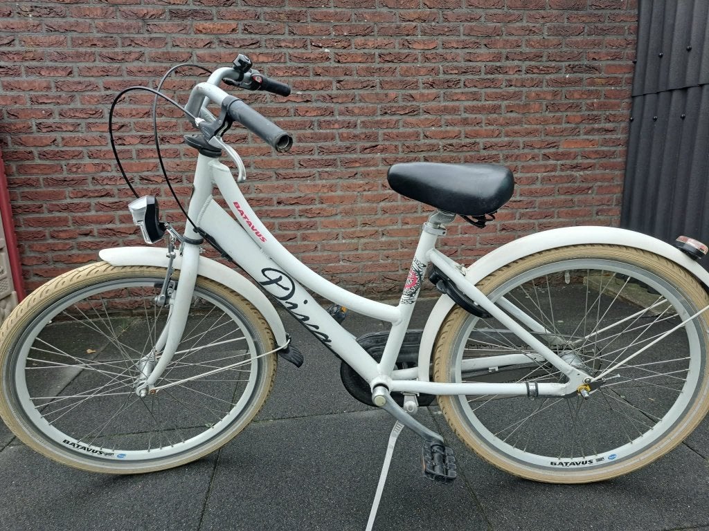 Batavus Diva meisjesfiets 24 inch wit 3 versnellingen, Ophalen, Terugtraprem, Batavus, Handrem