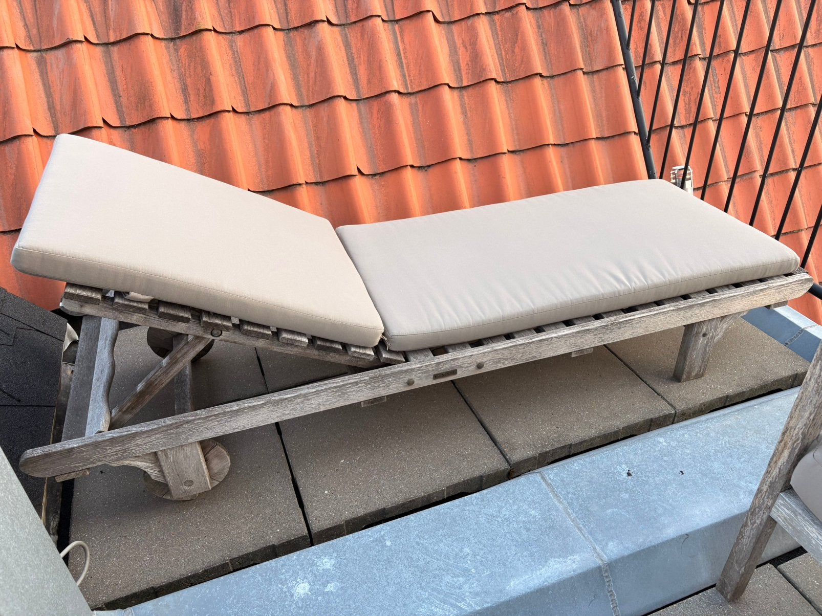 UNOPIU teak houten ligbed, Ophalen, Gebruikt, Teakhout, Verstelbaar