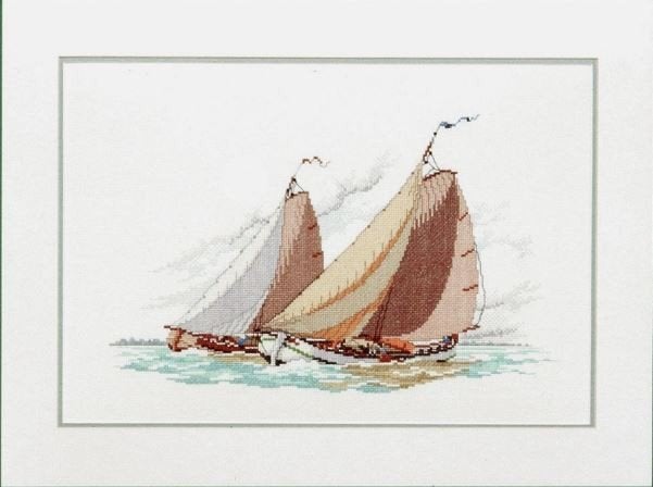 Borduurpatroonen zeilschip Skutsje Friese tjalk boot schepen, Ophalen of Verzenden, Zo goed als nieuw, Handborduren, Patroon