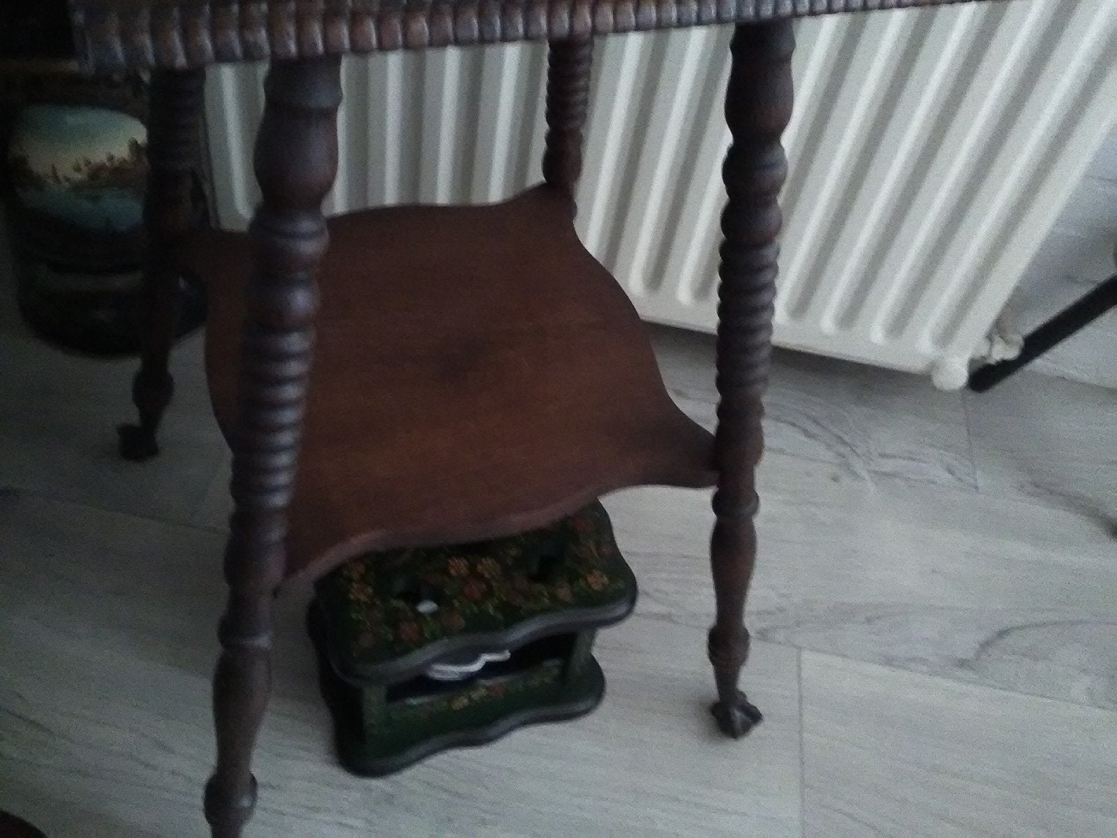 Antieke Engelse Claw and Ball tafel+hoekstoeltje, Antiek en Kunst, Ophalen