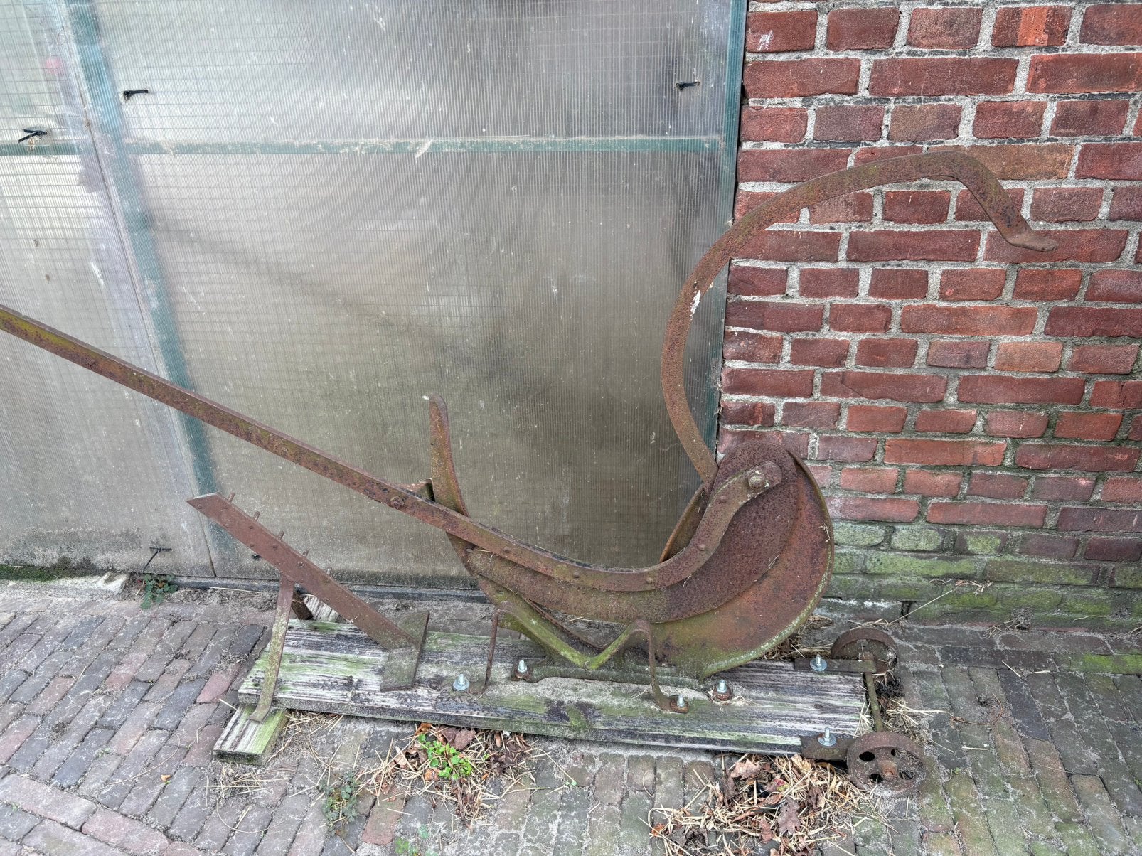 Antieke paardenploeg / oude 1-schaar ploeg, Antiek en Kunst, Ophalen