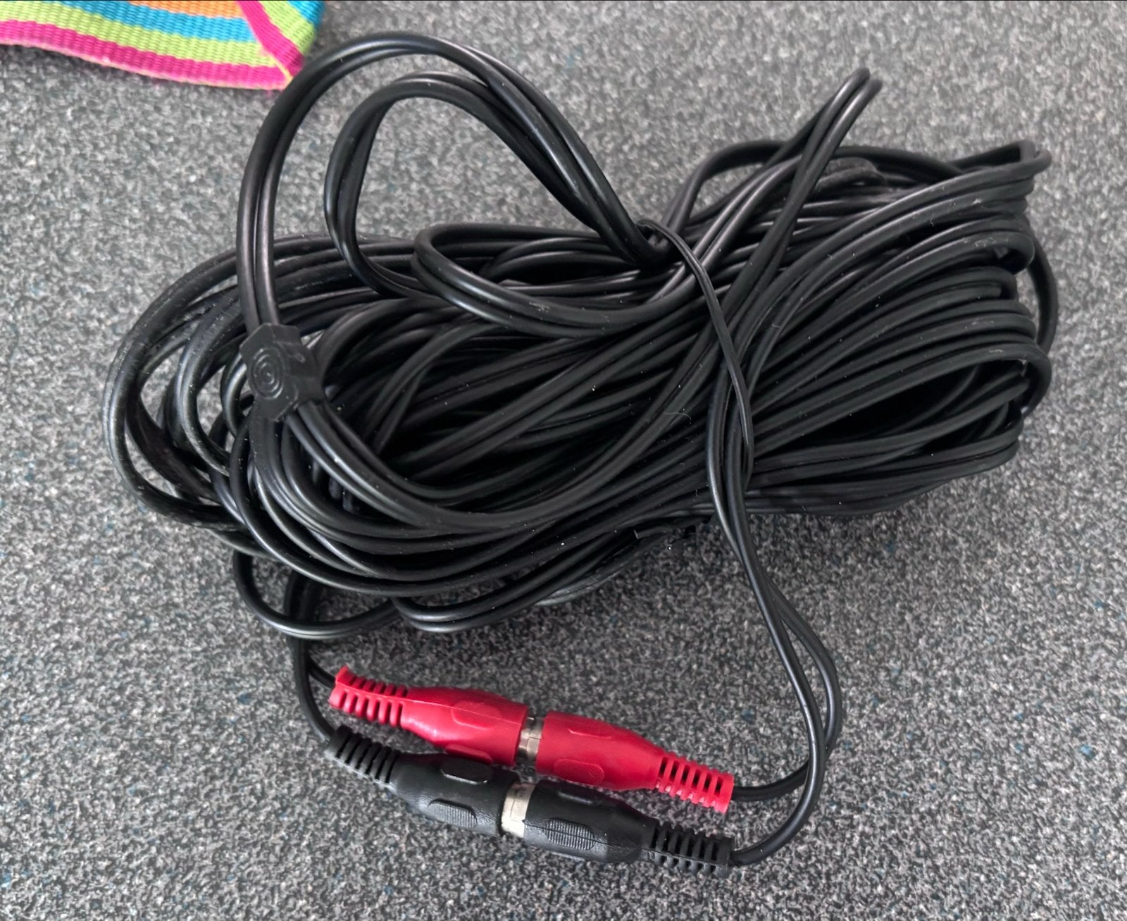 Audio kabel 10 meter - Tulp (RCA) - Zwart, Ophalen of Verzenden, Gebruikt, 10 meter of meer, Interlink-kabel