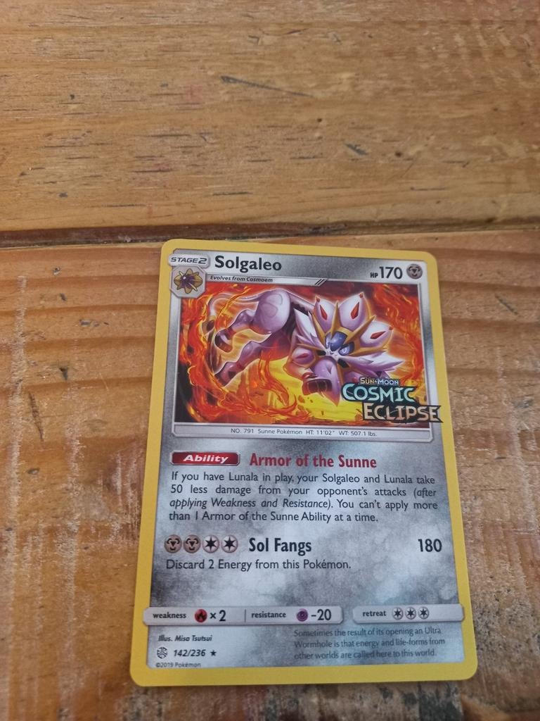Solgaleo stamp promo., Ophalen of Verzenden, Nieuw, Losse kaart, Foil