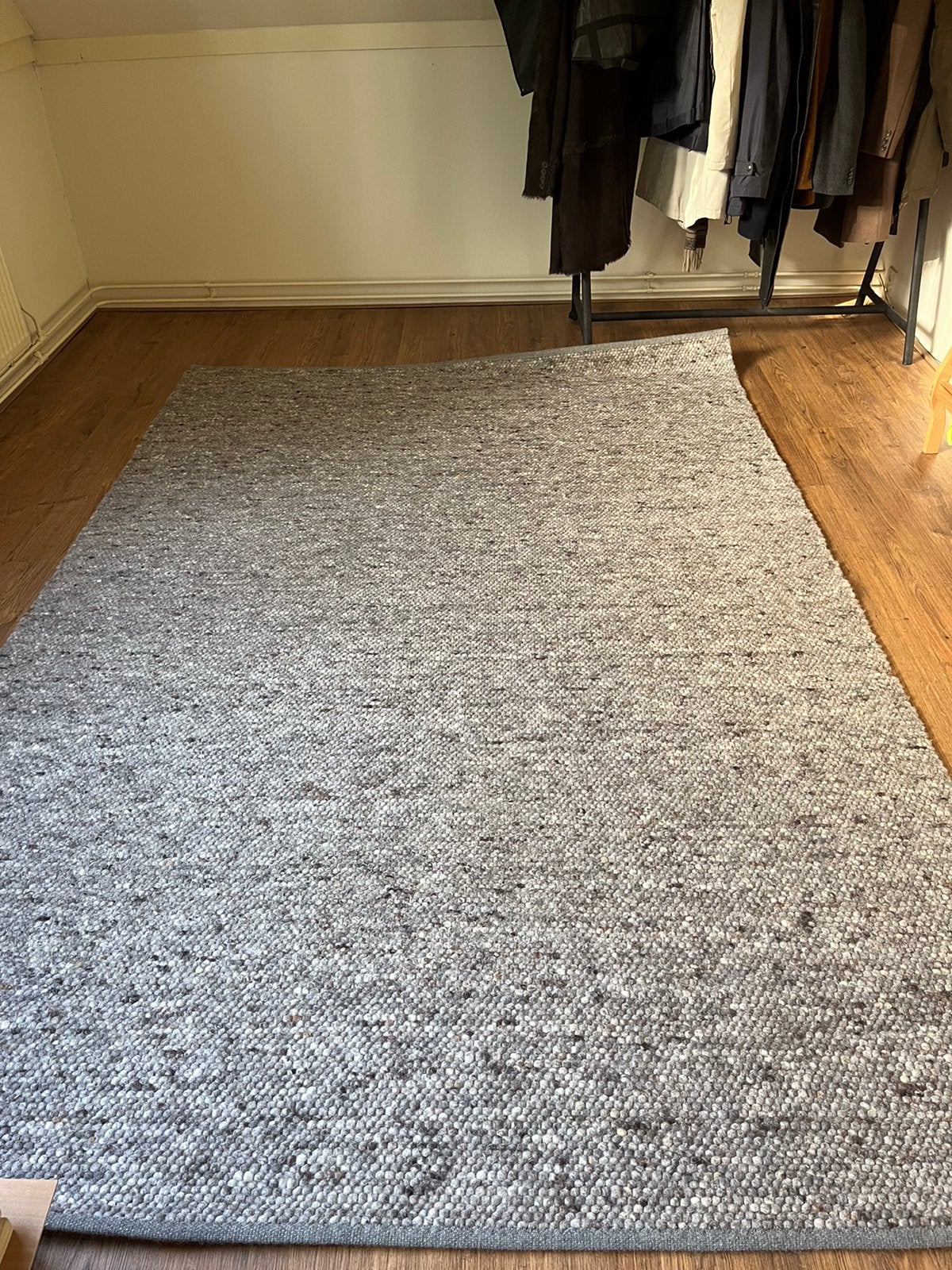 Vloerkleed wol | grijs, beige, ecru, bruin, zwart, Ophalen, Gebruikt, 150 tot 200 cm, 200 cm of meer