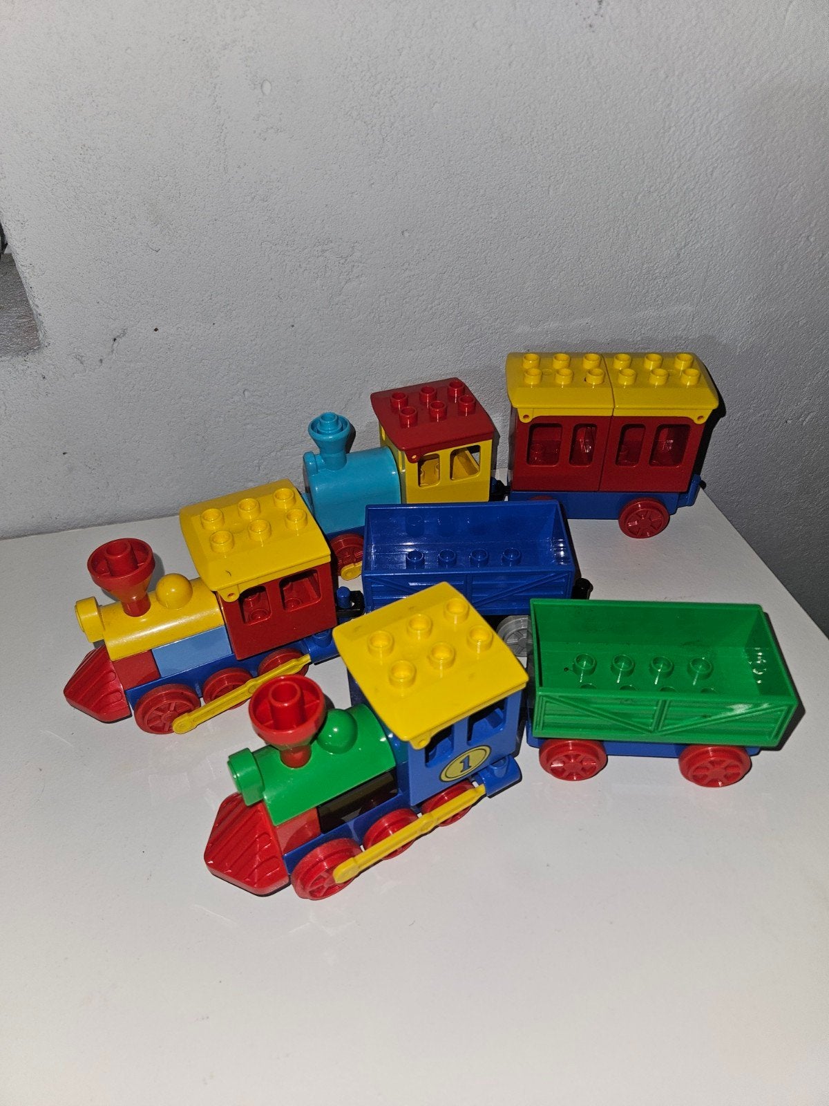 Duplo locomotief met wagon 3 stuks, Kinderen en Baby's, Speelgoed | Duplo en Lego, Ophalen of Verzenden, Zo goed als nieuw, Duplo