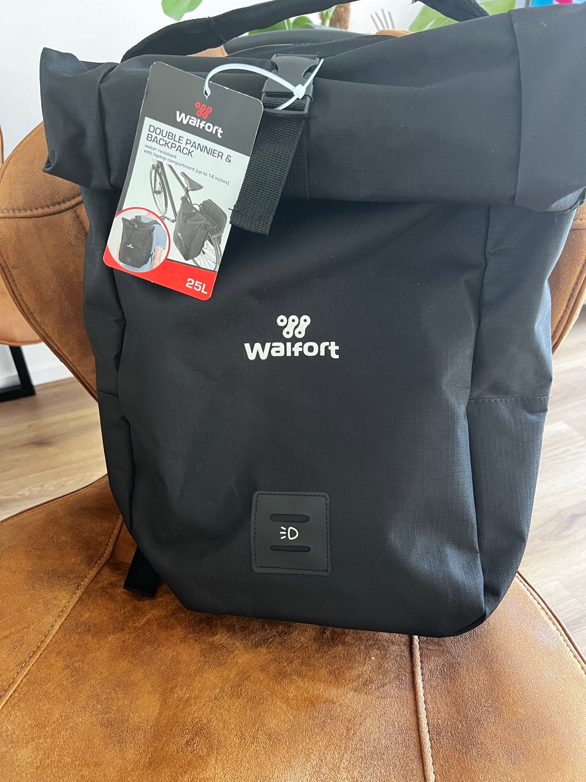 NIEUWE Walfort Dubbele Fietstas & Rugzak - 25L Zwart, Fietsen en Brommers, Fietsaccessoires | Fietstassen, Ophalen of Verzenden