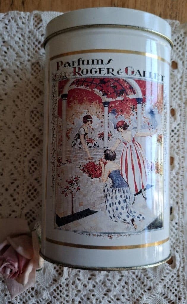Vintage Frans Roger & Gallet blik,  Art Nouveau afbeelding, Ophalen of Verzenden, Gebruikt, Overige, Overige merken