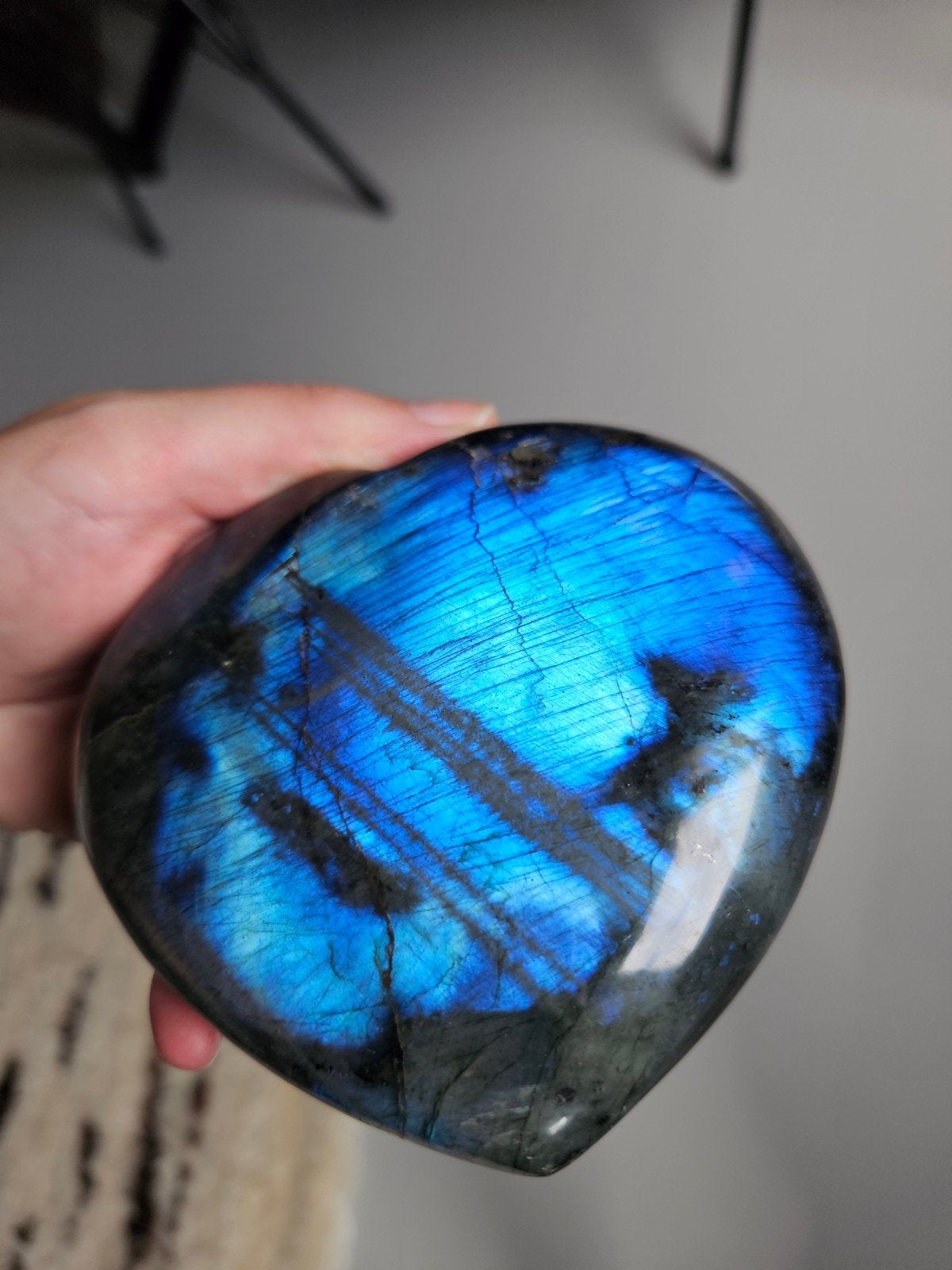 labradoriet hart gepolijst blauwe flash trommelsteen, Ophalen of Verzenden, Nieuw