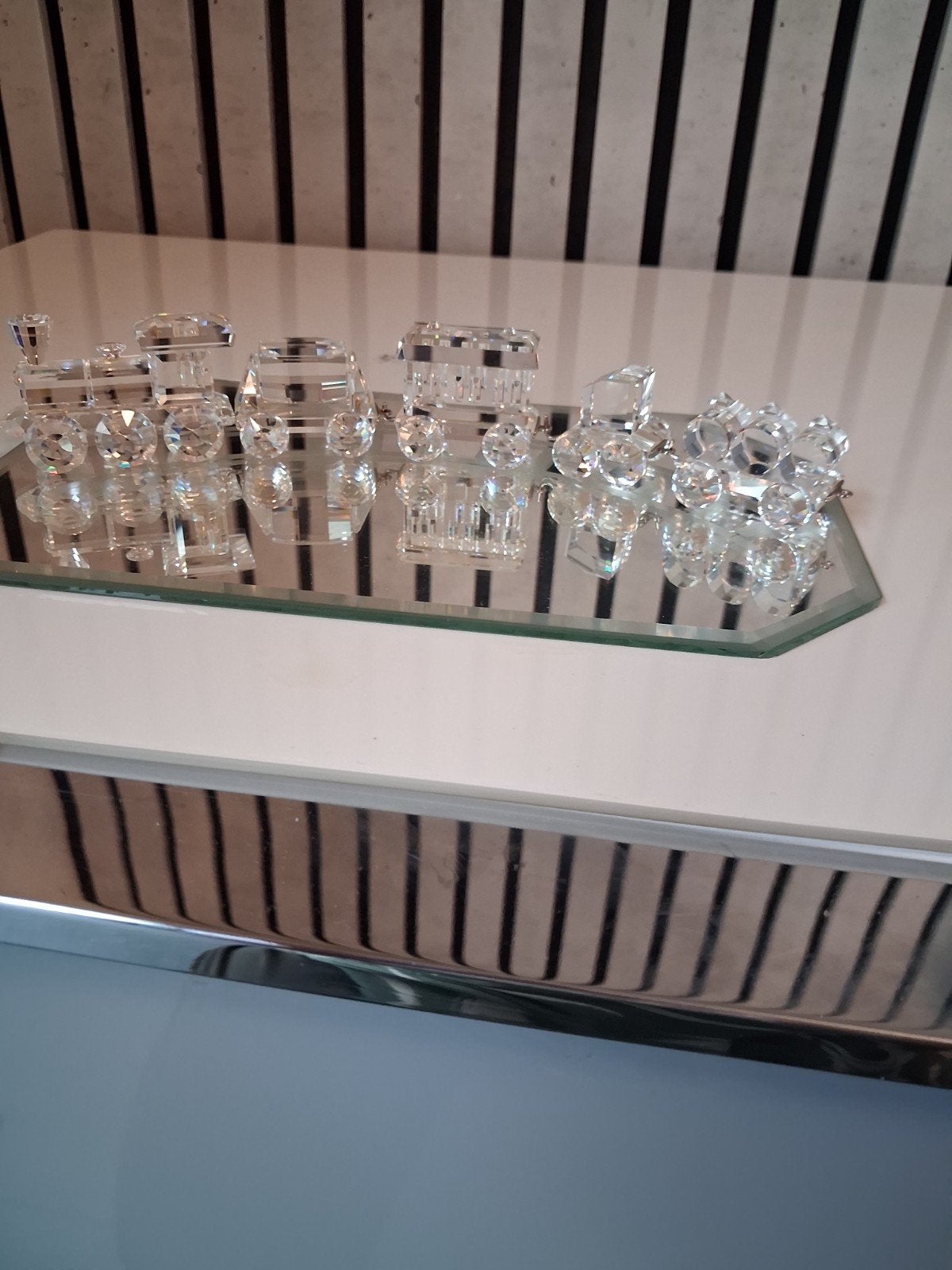 Swarovski Kristallen Trein met Spiegeltje, Verzamelen, Swarovski, Ophalen of Verzenden