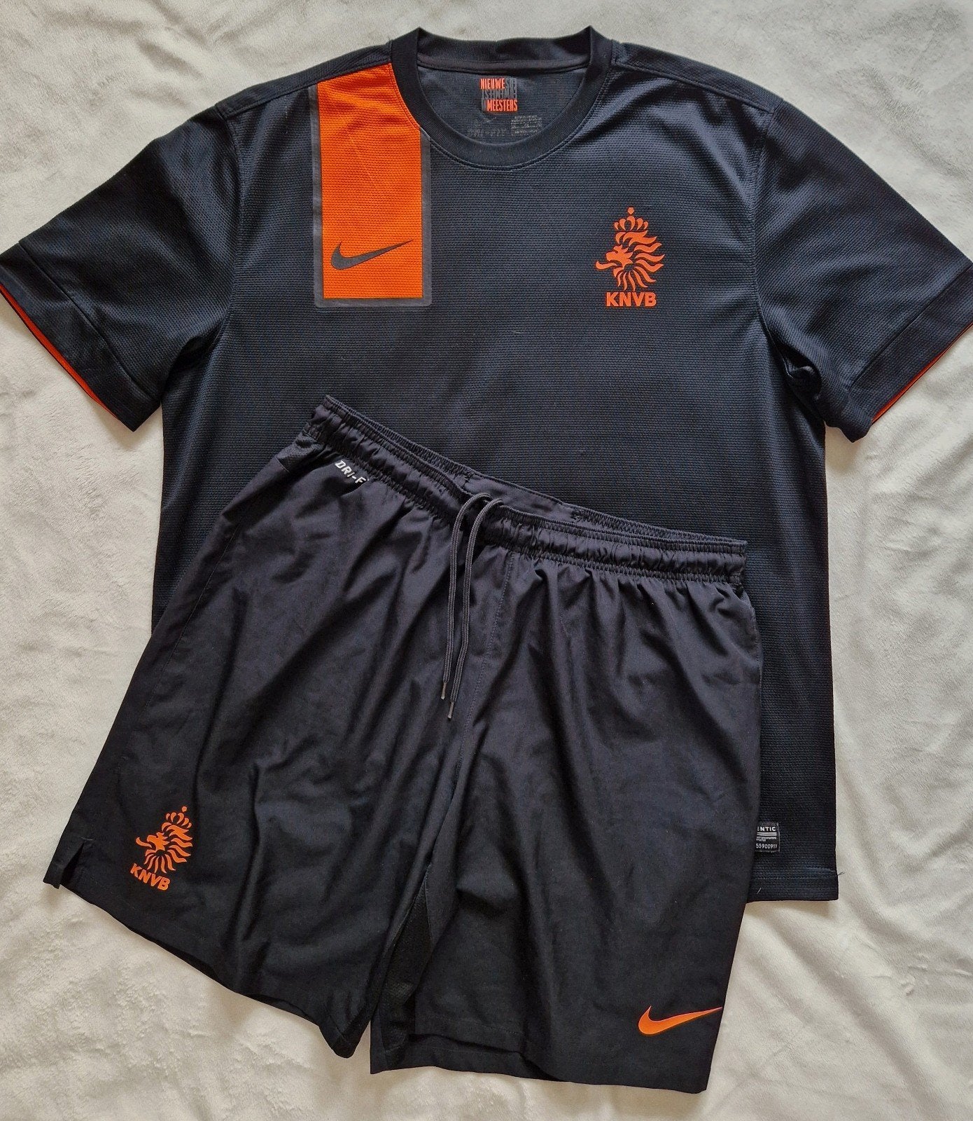 Nederlands elftal shirt + broekje 2012 Oranje KNVB tenue XL, Zwart, Nike, Maat 56/58 (XL), Ophalen of Verzenden