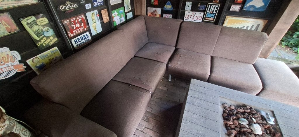 Hoekbank gratis af te halen, Huis en Inrichting, Banken | Bankstellen, Ophalen, Gebruikt, Hoekbank, 75 tot 100 cm