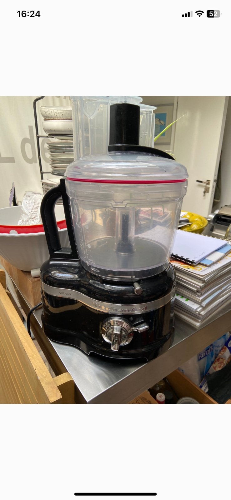 Kitchenaid Artisan keukenmachine Onyx zwart, 4 liter of meer, Ophalen, Zo goed als nieuw, 3 snelheden of meer