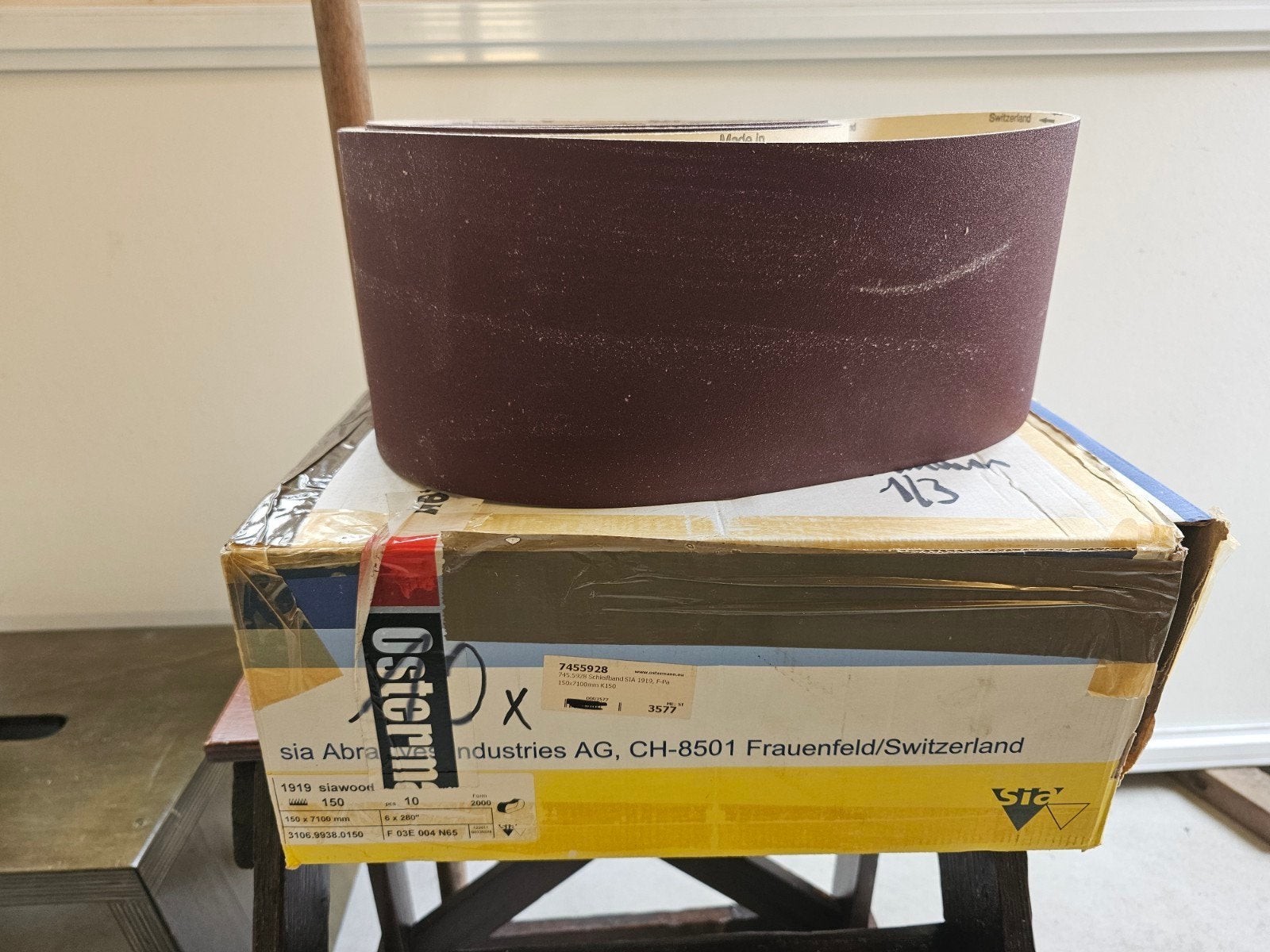 Sia Abrasives 4 stuks schuurband P150, 150,mm x 7100mm., Ophalen of Verzenden, Nieuw, 1200 watt of meer, Bandschuurmachine