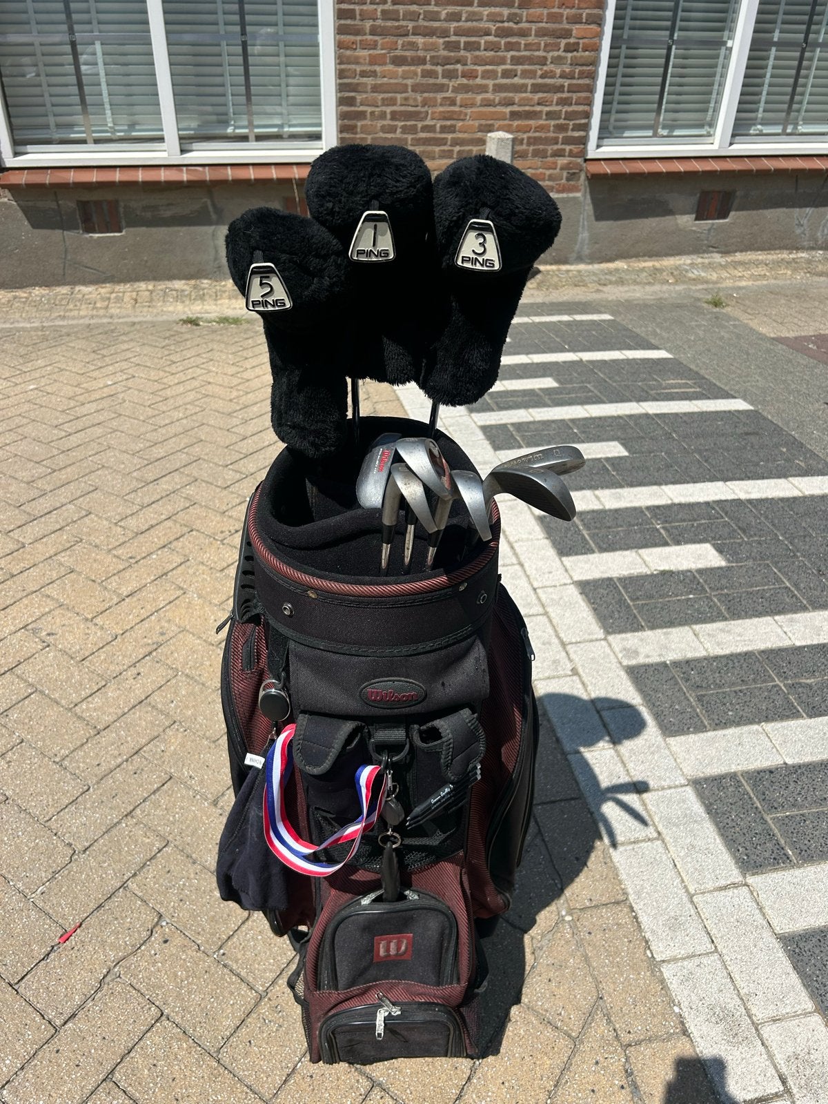 Complete Golfset Wilson met PING headcovers, Sport en Fitness, Golf, Ophalen, Gebruikt, Set, Overige merken