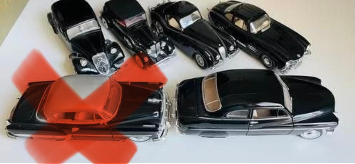 4 oldtimers schaalmodel auto1:24, Hobby en Vrije tijd, Modelauto's | 1:24, Zo goed als nieuw, Auto, Overige merken, Verzenden