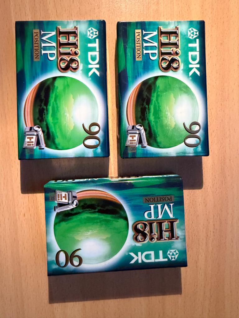 3x NOS TDK Hi8 MP 90 videobanden - Nieuw in verpakking, 2 t/m 25 bandjes, Overige genres, Ophalen of Verzenden, Origineel