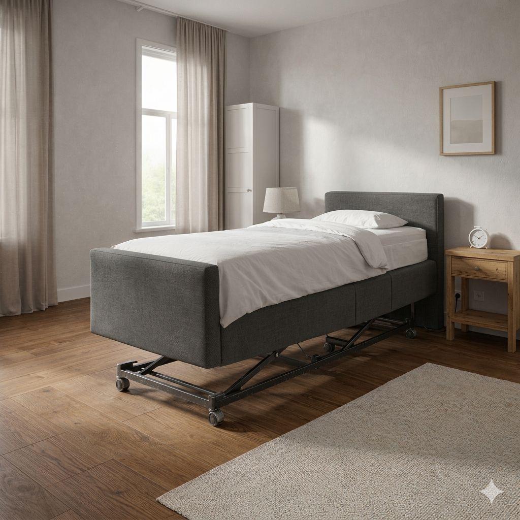 Hoog laag bed/boxspring/seniorenbed/ seniorenbed hoog laag, Huis en Inrichting, Slaapkamer | Bedden, Nieuw, Eenpersoons, 90 cm