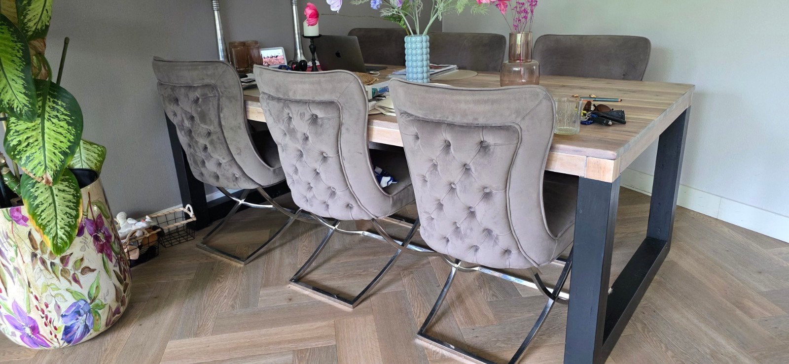 Richmond Interieurs Eetkamerstoelen - Set van 6, Luxe, Modern, Gebruikt, Ophalen of Verzenden, Stof