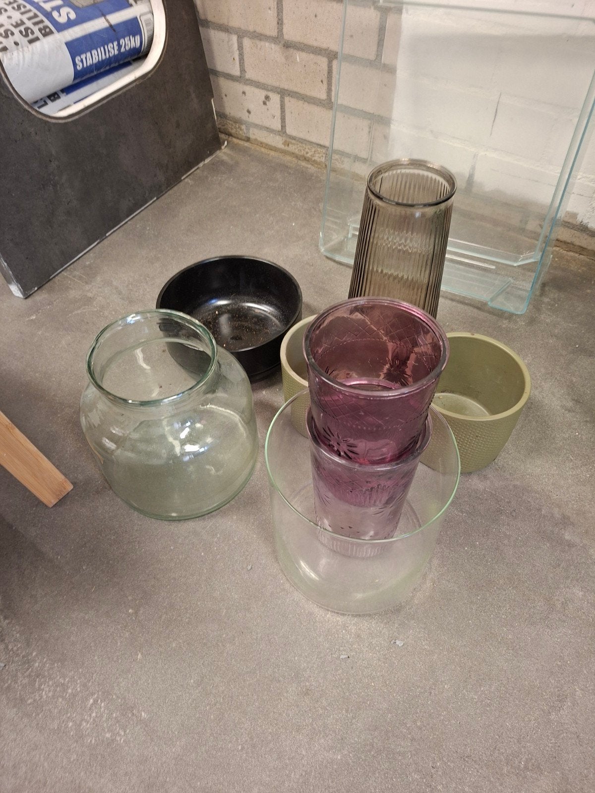 Diverse glazen vazen en potten, Ophalen, Gebruikt, Meerkleurig, Glas