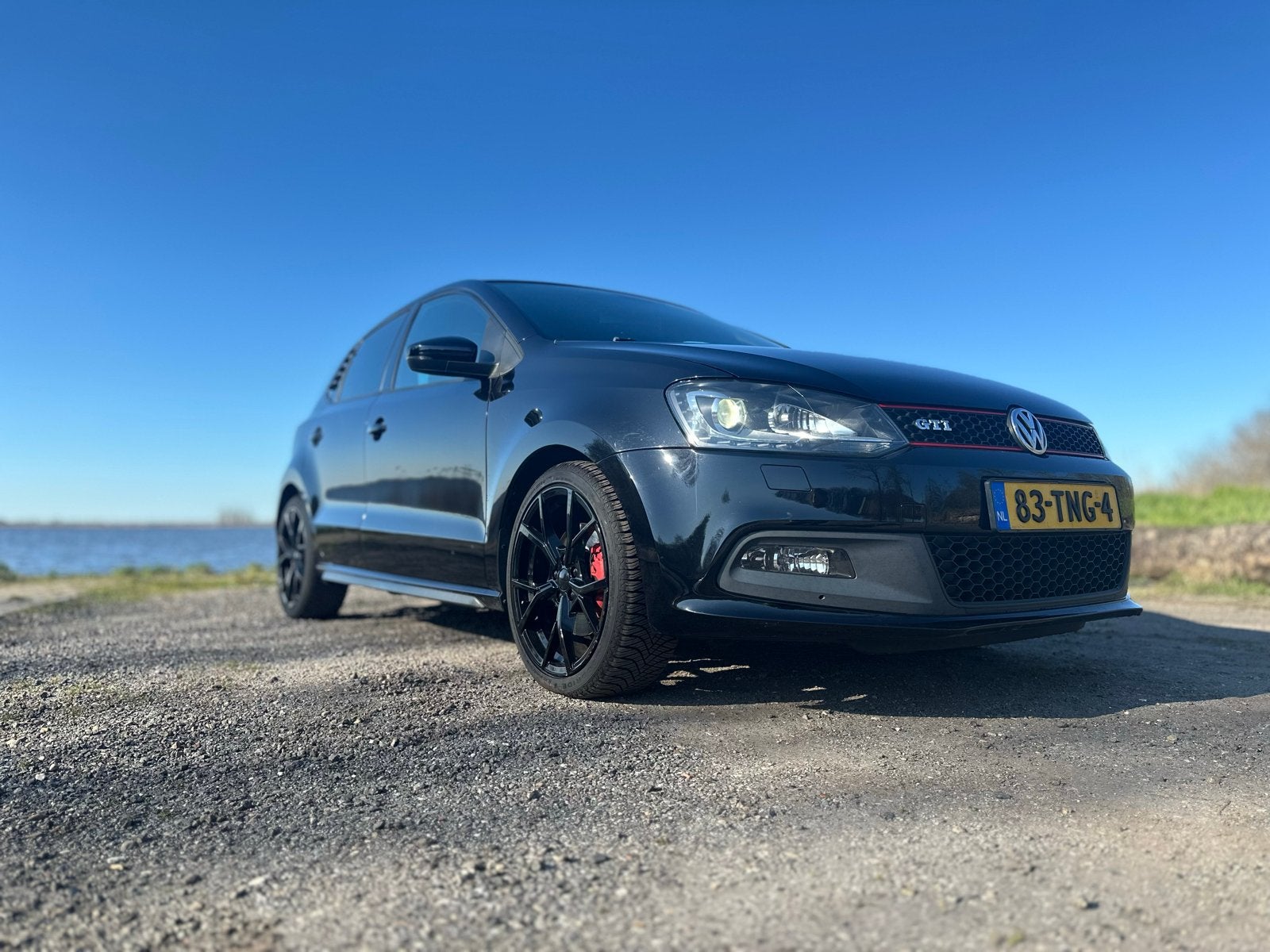 Volkswagen Polo 1.4 GTI, Auto's, Verwarmde buitenspiegels, 1169 kg, Zwart, 4 cilinders