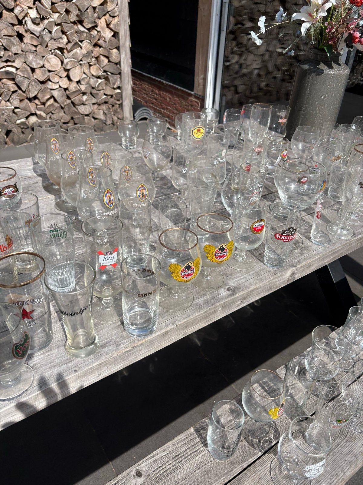 Grote partij diverse bierglazen bierglazen verzameling, Ophalen, Zo goed als nieuw, Meerkleurig, Glas