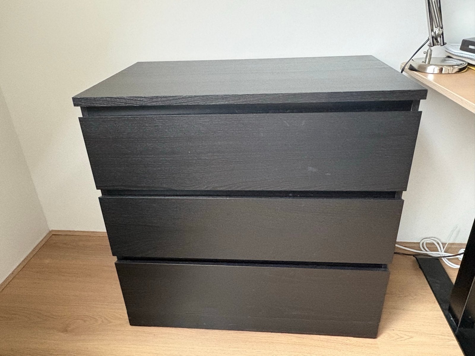 Ikea Malm ladekast zwartbruin, Ophalen, Gebruikt, 3 of 4 laden, 25 tot 50 cm