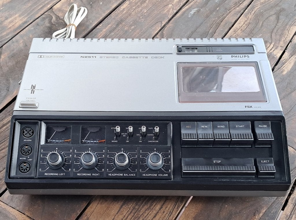 Gereviseerd Philips N2511 HiFi cassettedeck, Audio, Tv en Foto, Cassettedecks, Ophalen of Verzenden, Enkel, Philips, Tape counter