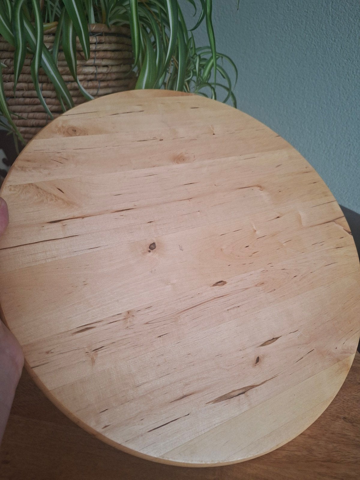 Houten draaiplateau - serveerblad, Hout, Gebruikt, Beige, Ophalen of Verzenden
