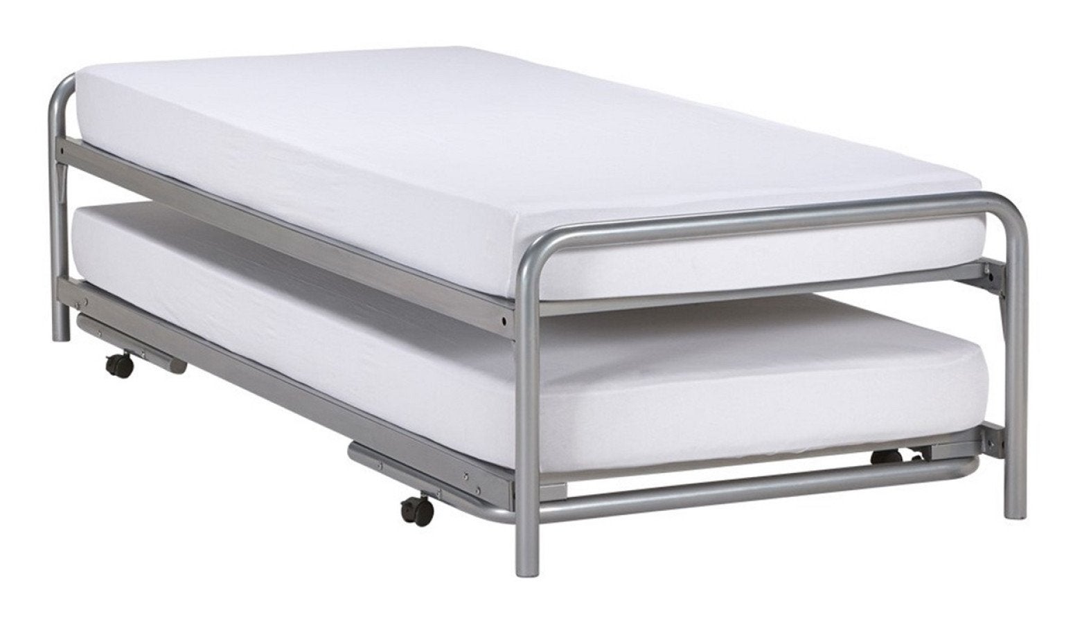 Uitschuifbed/Divanbed 90x200cm - Zilver (excl. matrassen), Ophalen, Gebruikt, 90 cm, Tweepersoons