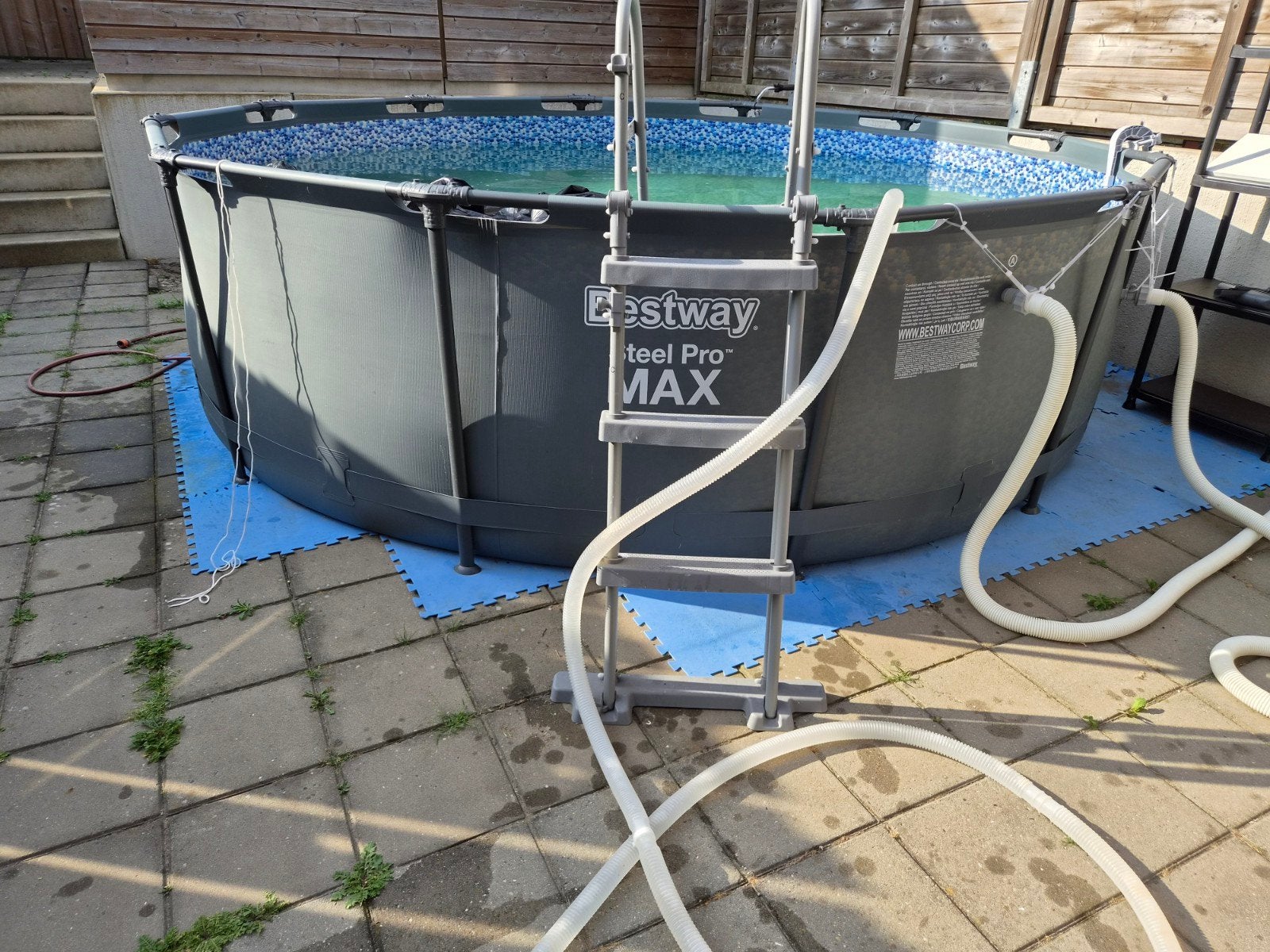 bestway steel pro max zgan met zandfilterpomp, Ophalen, 200 tot 300 cm, 80 tot 120 cm, Rond