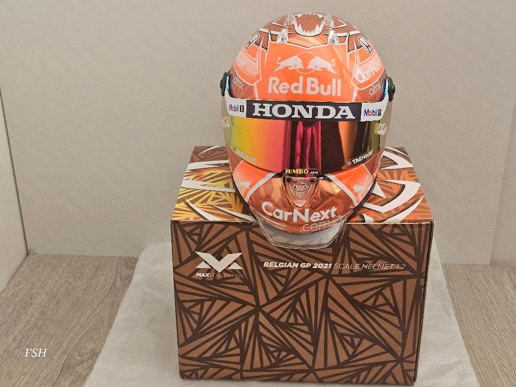 Helm 1:2, Max Verstappen # 33, Belgian GP 2021. NIEUWSTAAT, Ophalen of Verzenden, Nieuw, Formule 1