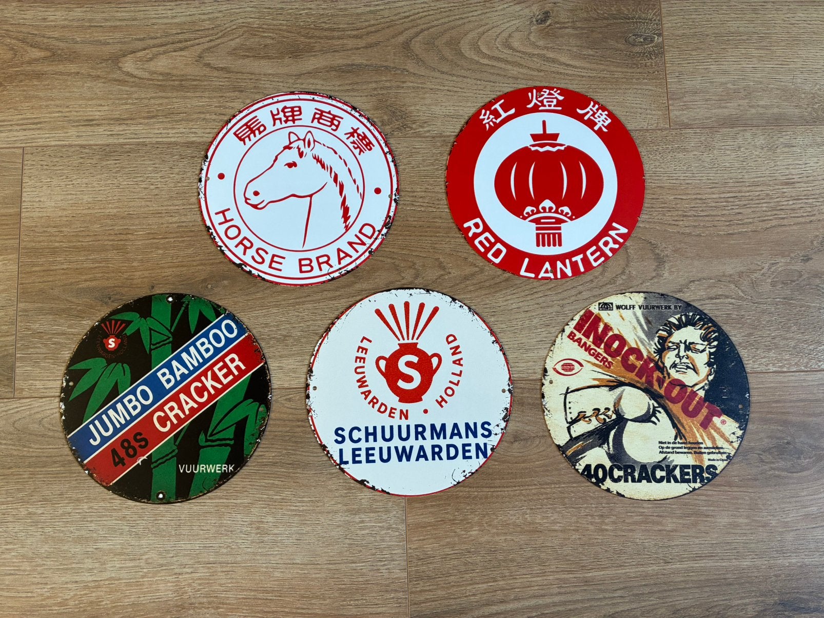Retro vuurwerk wandplaatjes, Verzenden, Zo goed als nieuw, Versiering