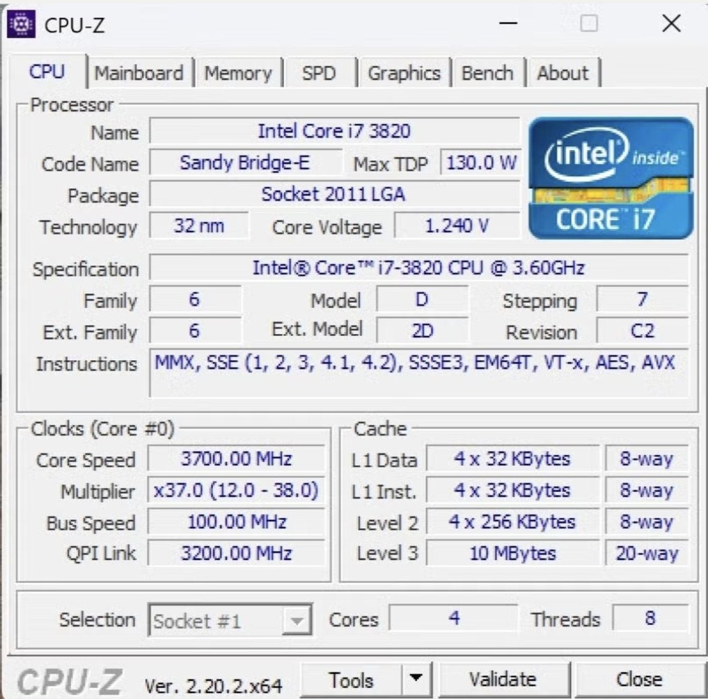 Intel Core i7-3820, Ophalen, Gebruikt, SSD