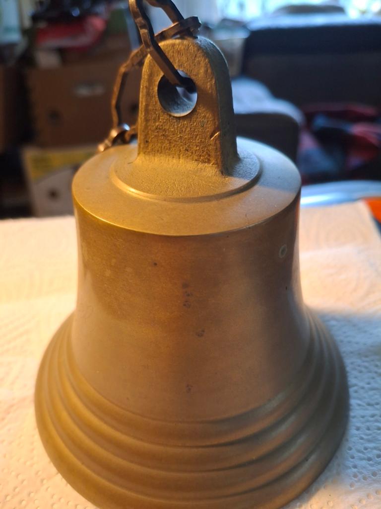 Antieke Bronzen Scheepsbel met Ketting, Antiek en Kunst, Antiek | Koper en Brons, Ophalen of Verzenden