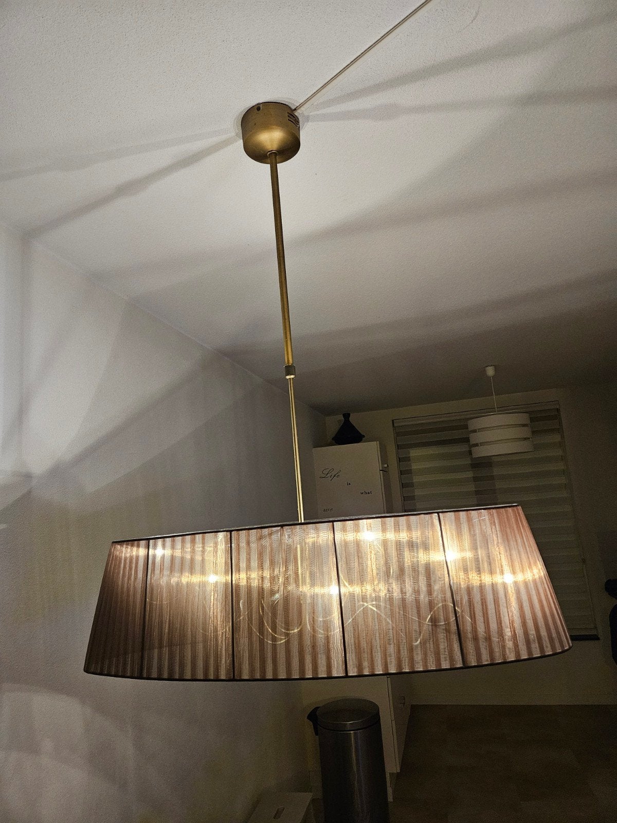 Te koop bruine hanglamp., Ophalen
