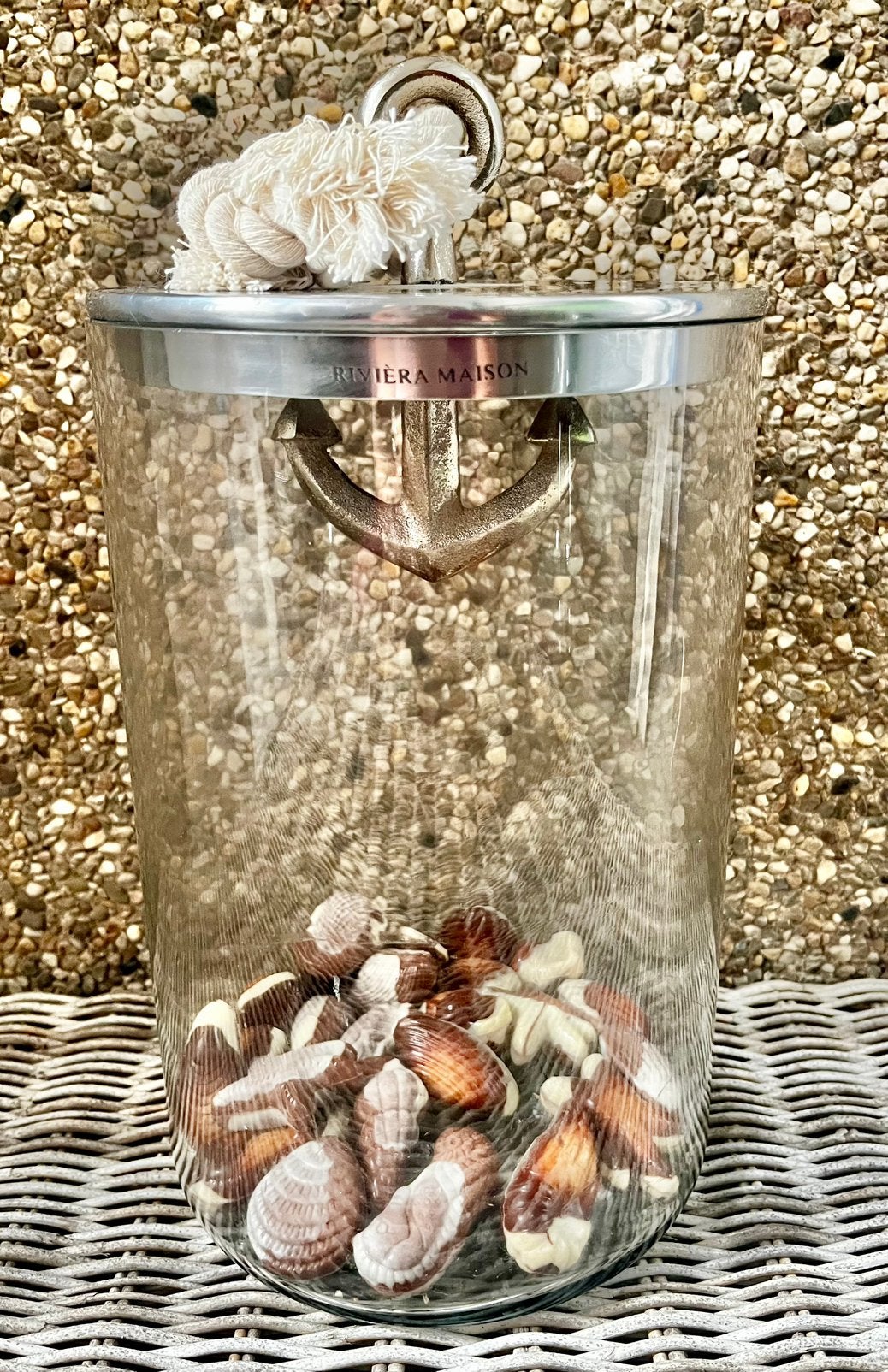 Voorraadpot anker Rivièra Maison roestvrijstaal glas, Huis en Inrichting, Woonaccessoires | Stolpen, Glas, Ophalen of Verzenden