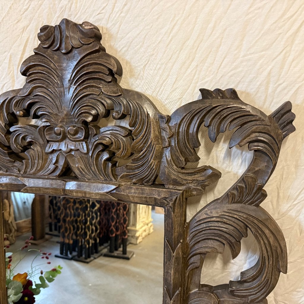 kuif spiegel taupe - lijst van 135 x 90 cm - Gratis bezorgd, TTM Wonen, Meubels – (Perzische) Tapijten en Woonaccessoires, Nieuw