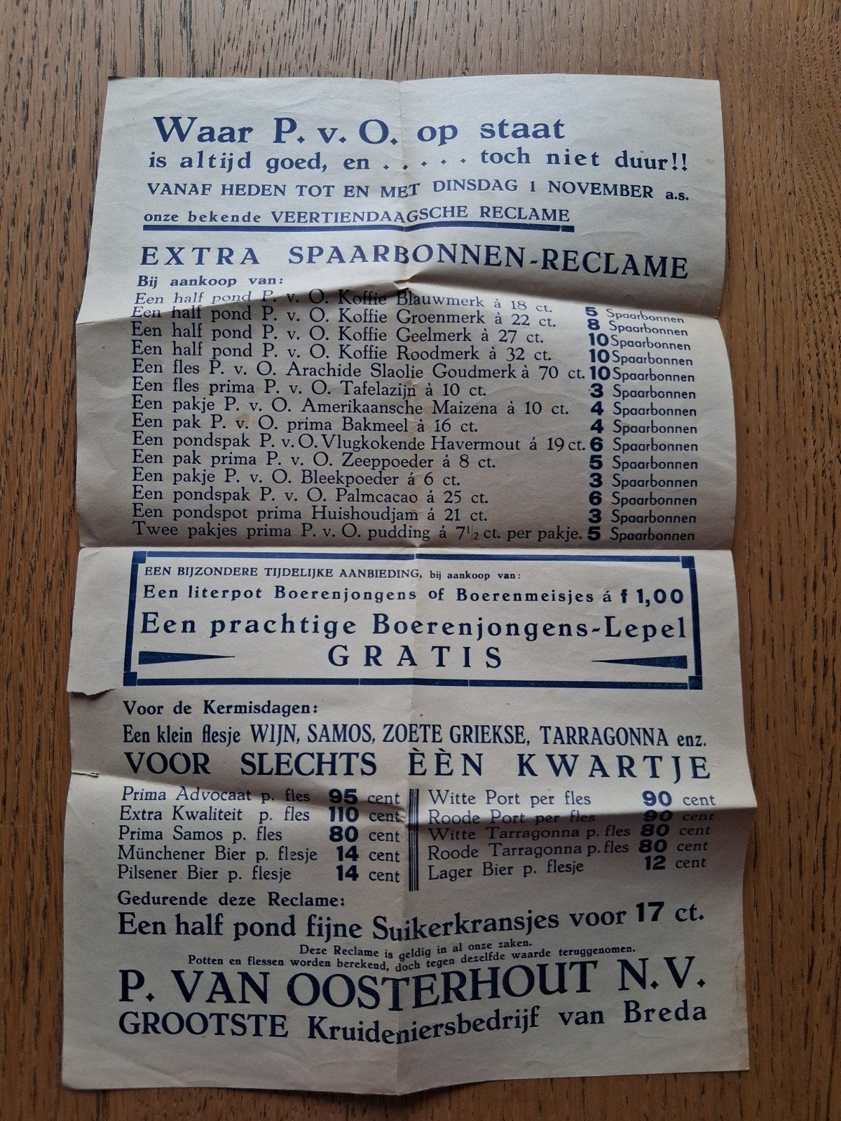 Oude reclame (1920-1930) Breda, Ophalen of Verzenden, 1920 tot 1940, Nederland, Knipsel(s)