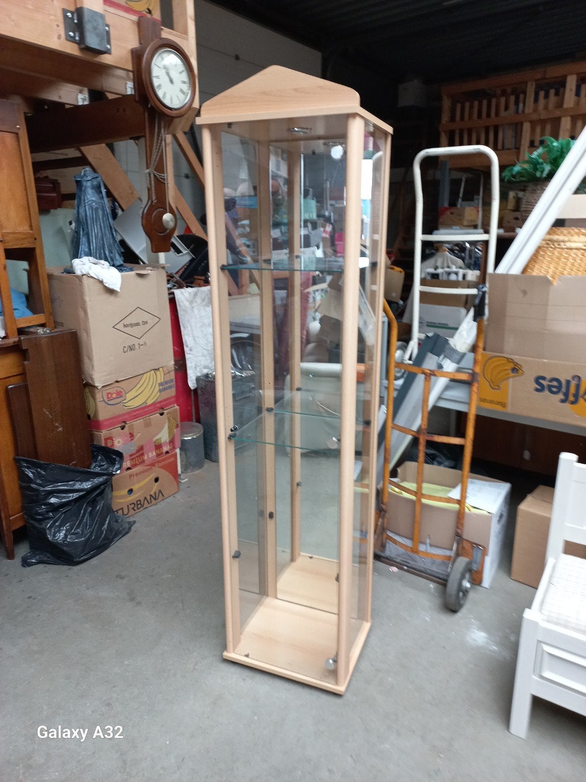 Vitrinekast met spiegelwand en glazen planken, Ophalen, Minder dan 50 cm, Glas, Modern